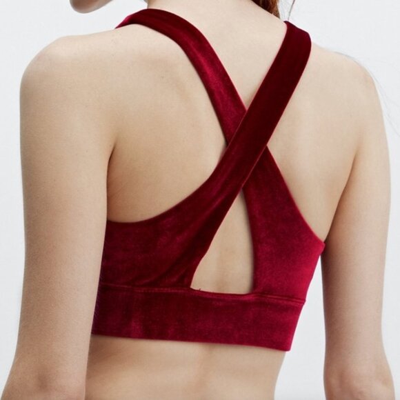 Fabletics Oasis Twist Velour Sports Bra Women's Large - Picture 2 of 5